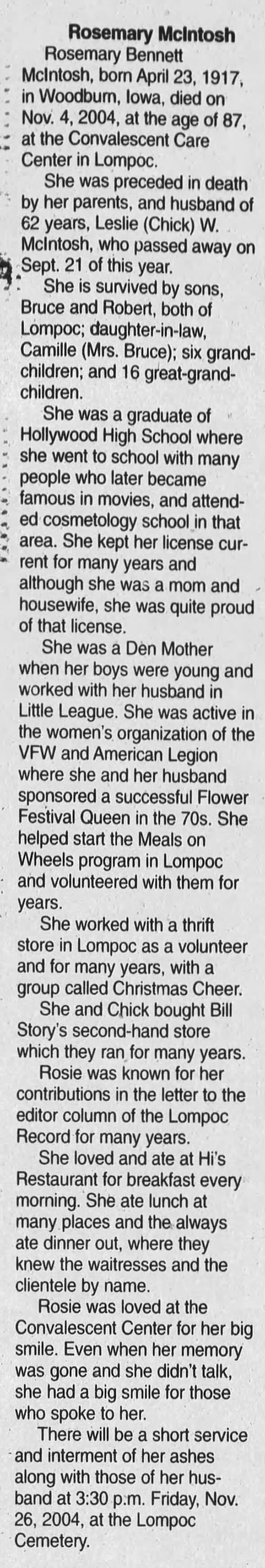 Clipping from The Lompoc Record